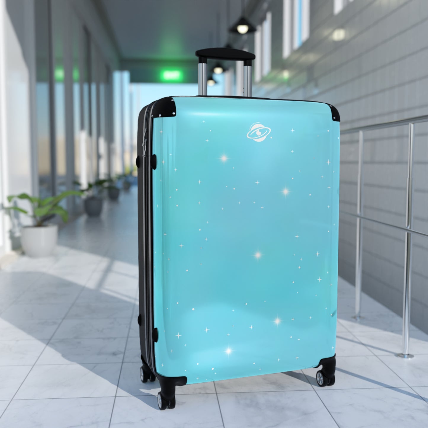 Baby Blue Check-In Suitcase